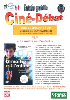 Ciné-débat Le maître et l'enfant le 26 mars 2019 à 20H à Montmirail 