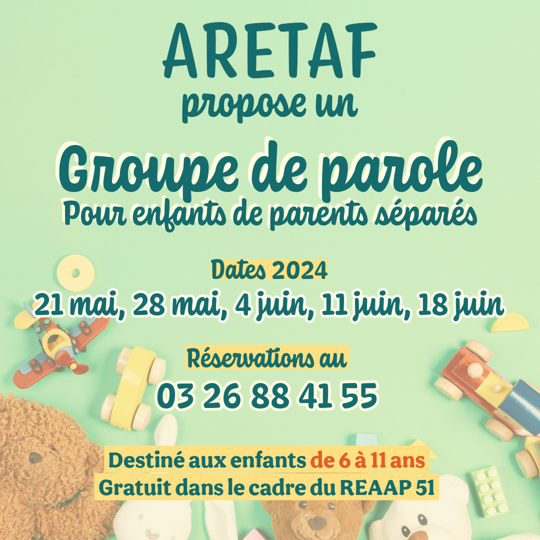 Flyer pour le groupe de parole pour enfants de 6 à 11 ans par Aretaf