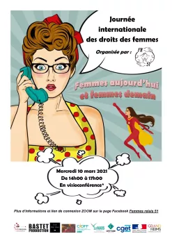 Journée internationale des droits des femmes de14h à 17h réunion Zoom