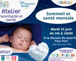 Atelier parentalité santé : sommeil et santé mentale