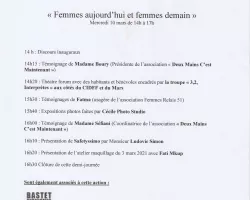 Journée internationale des droits des femmes de14h à 17h réunion Zoom