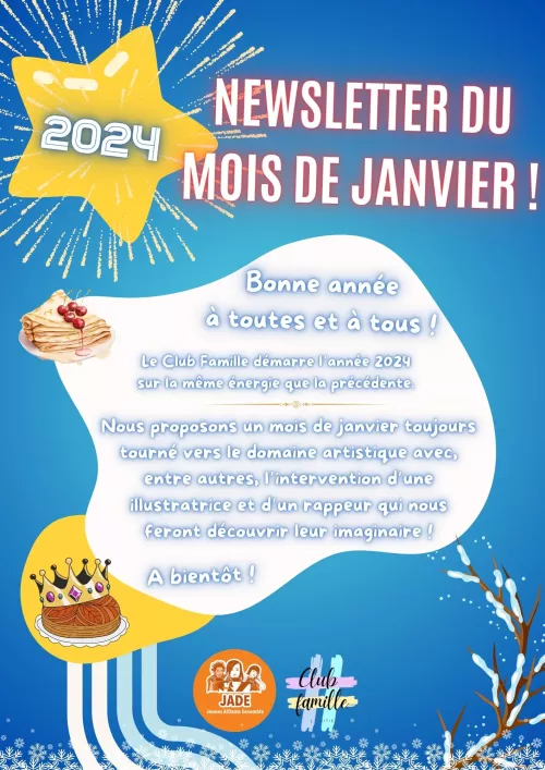  Newsletter avec les activités du mois de Janvier du Club Famille