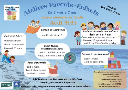 Ateliers Parents-Enfants - Août 2025 (MDPE - Epernay)