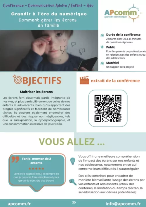 Conférence grandir à l'ère numérique