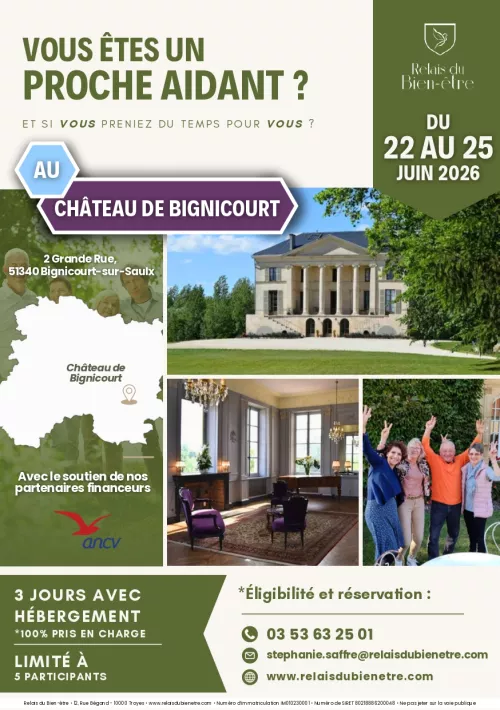 Séjour proche aidant ? Et si vous preniez du temps pour vous ?