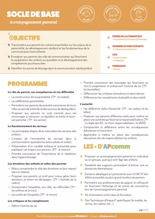 visuel du programme socle de base d'Apcomm