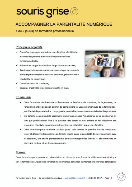 18/09/2026 - Atelier « Accompagner la parentalité numérique »