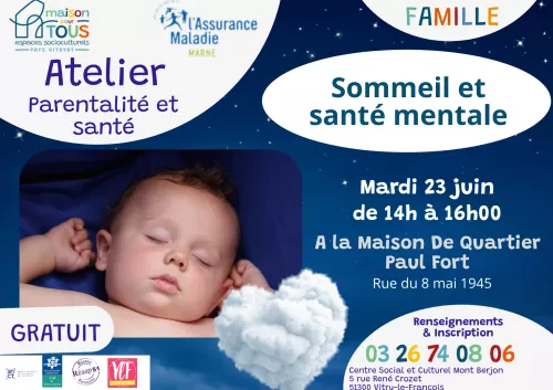 Atelier parentalité santé : sommeil et santé mentale