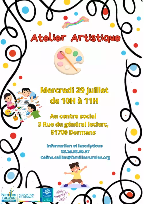 Flyer atelier artistique style Hervé TULLET 