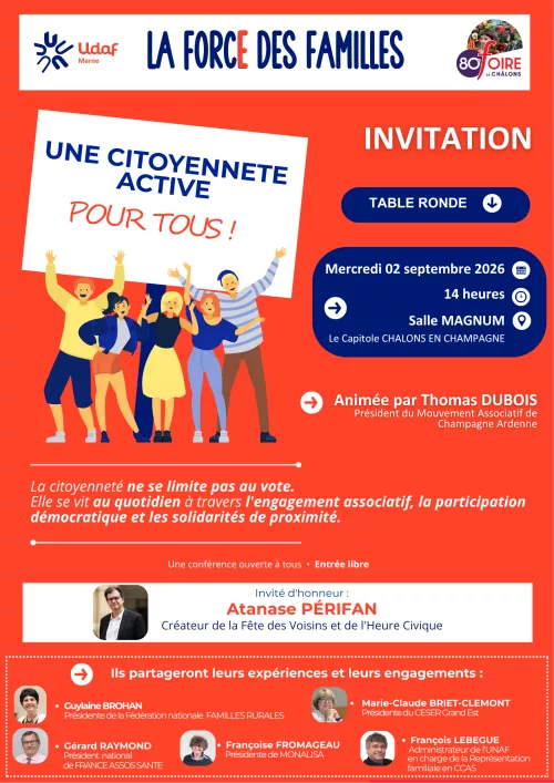 Conférence « Une citoyenneté active pour tous » - 2 septembre