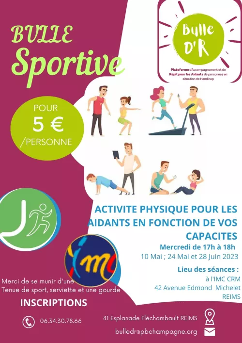 Parenthèse sportive aux AIDANTS à compter de 18 ans, en compagnie d’un éducateur sportif M. Jérémy THIRY