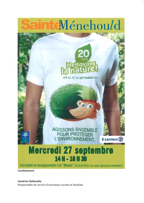 Nettoyons la nature !   A SAINTE MENEHOULD 