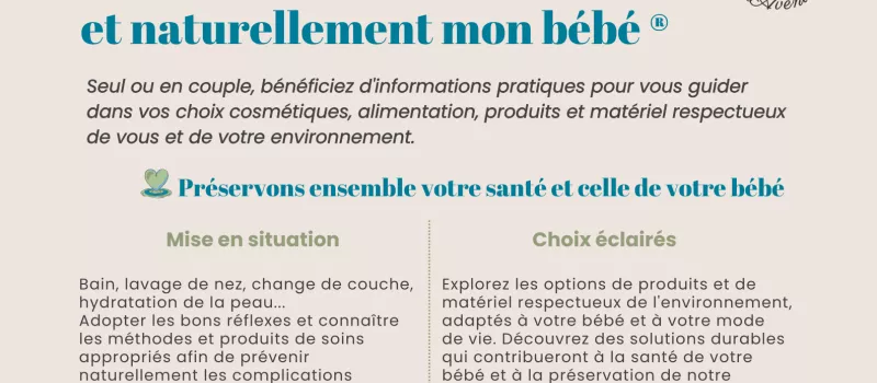 Atelier J'accueille sainement et naturellement mon bébé