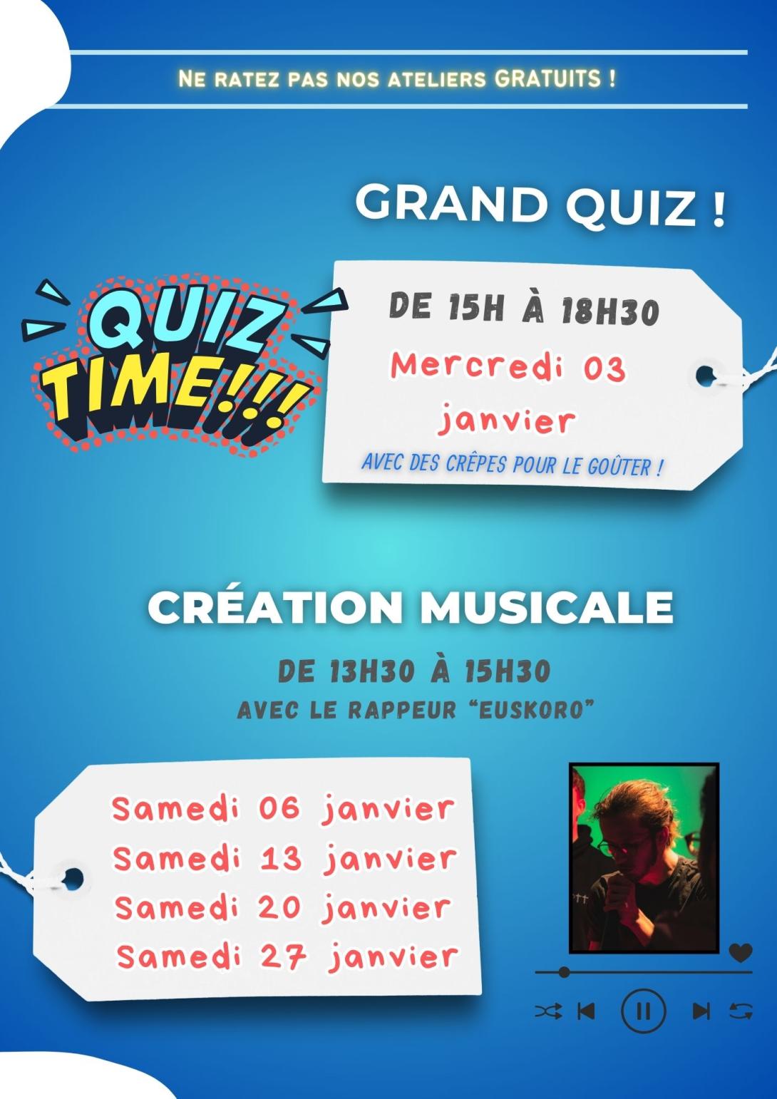  Newsletter avec les activités du mois de Janvier du Club Famille