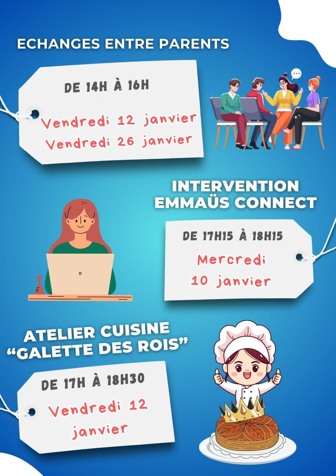  Newsletter avec les activités du mois de Janvier du Club Famille