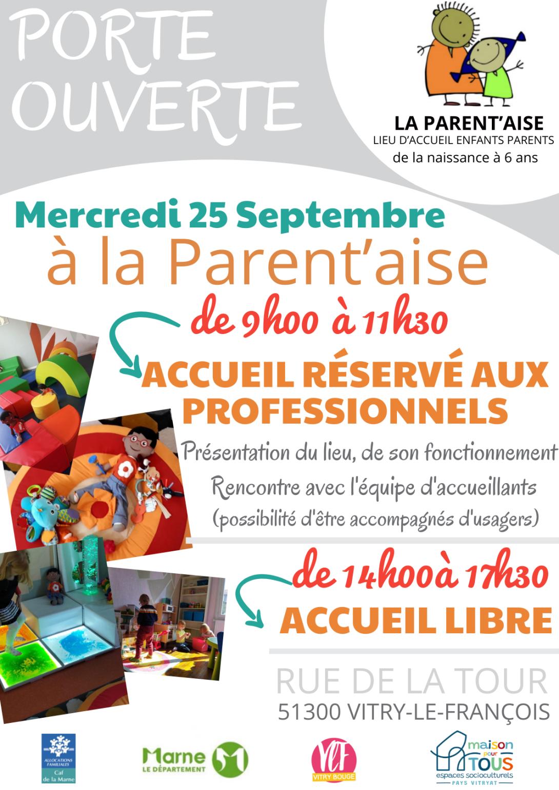 Journée Portes Ouvertes de la Parent'aise - 2 temps