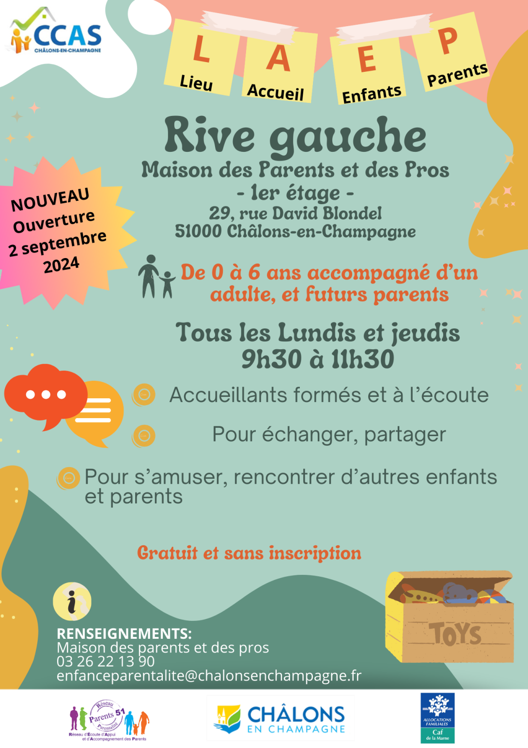 Ateliers du réseau de parentalité châlonnais en février 2024