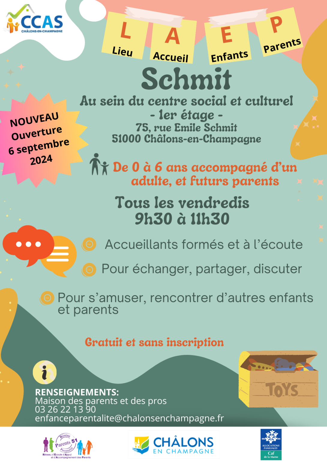 Ateliers du réseau de parentalité châlonnais en février 2024