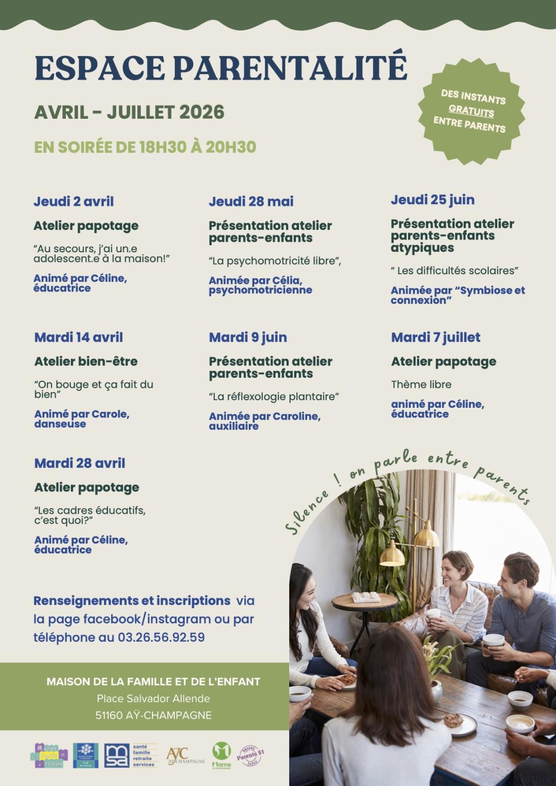 espace parentalité avril-juillet 2026