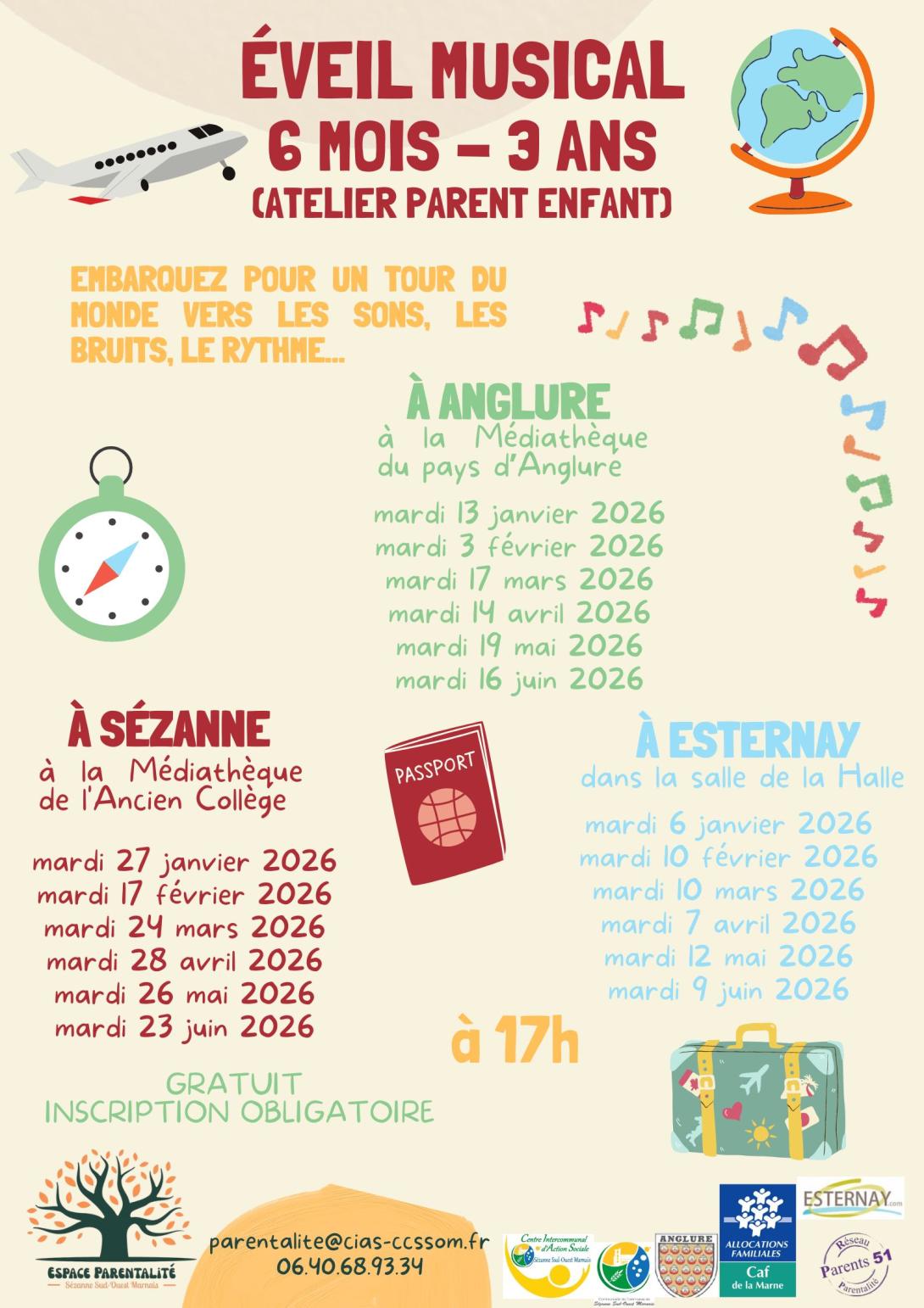Eveil Musical 0-3 ans (atelier parent enfant)
