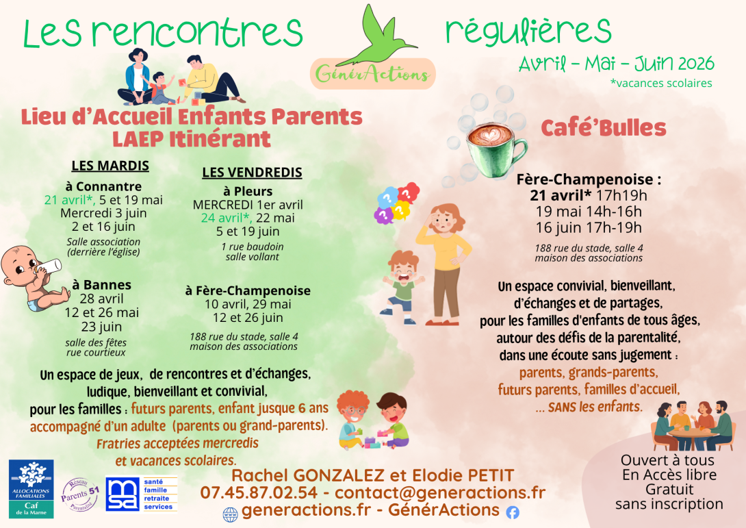 programme de LAEP Itinérant et du Café'bulles