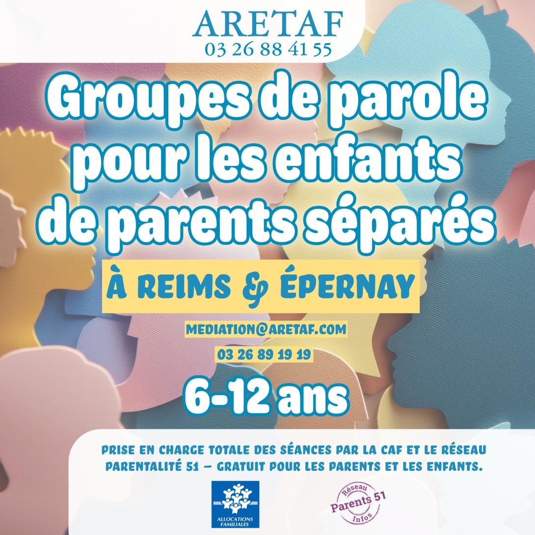 Groupe de parole pour enfant de parents séparés à Reims ou Épernay (ARETAF)
