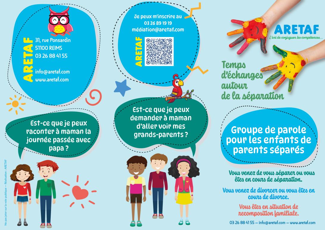 Groupe de parole pour enfant de parents séparés à Reims ou Épernay (ARETAF)