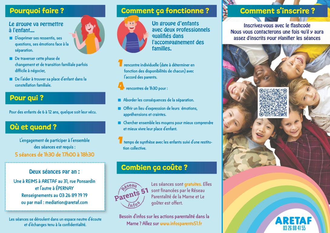 Groupe de parole pour enfant de parents séparés à Reims ou Épernay (ARETAF)