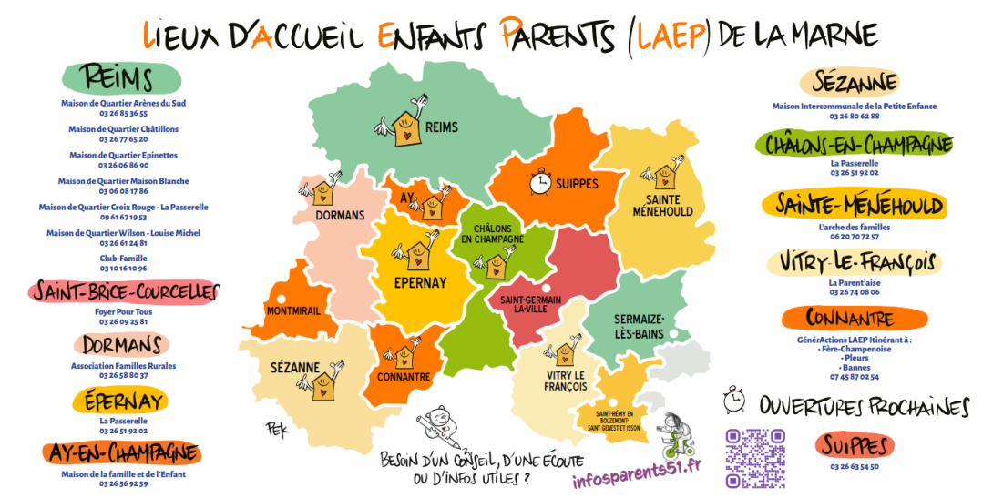 cartes des lieux d'accueil enfants parents