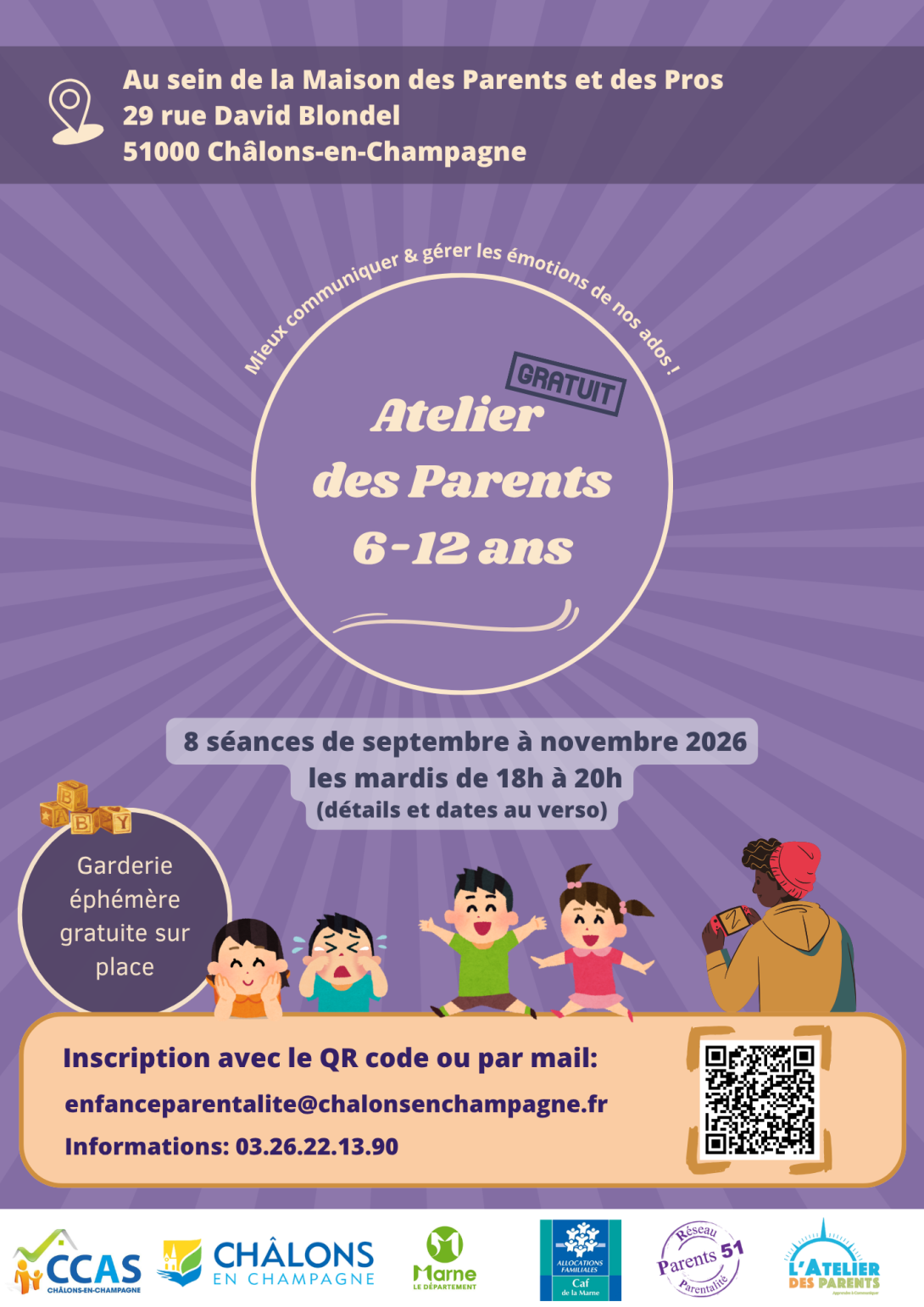 Atelier des parents 6-12 / Etre parent, ça s'apprend :)