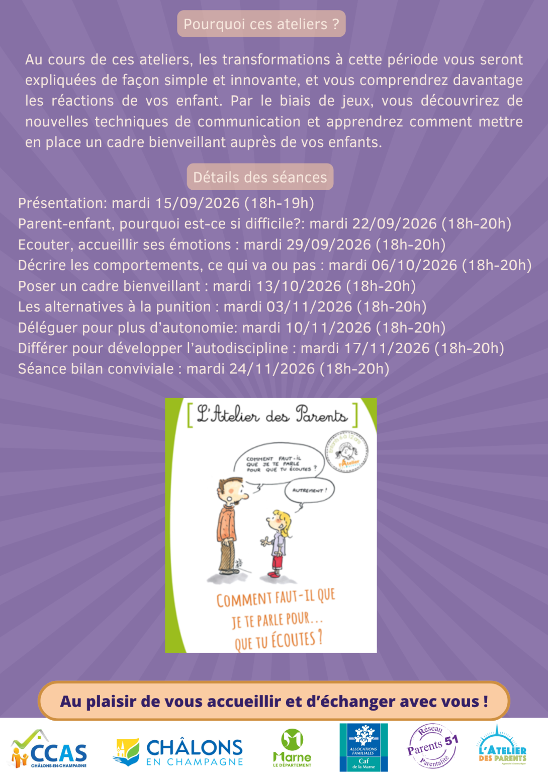 Atelier des parents 6-12 / Etre parent, ça s'apprend :)
