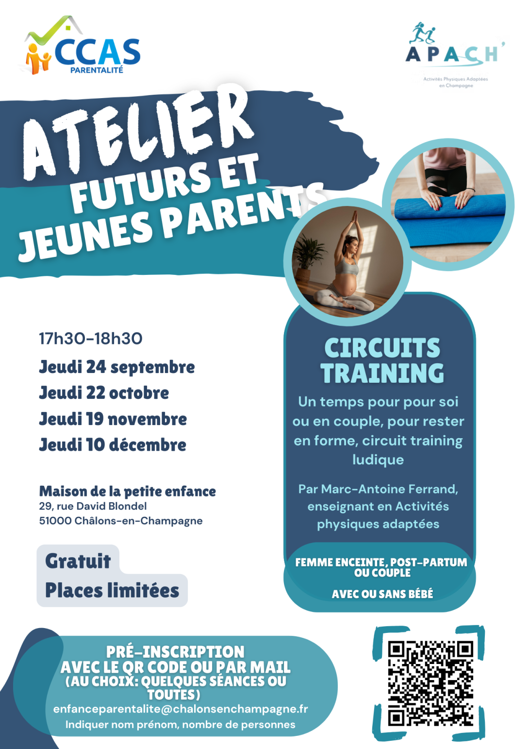 Parcours training sportifs et ludiques / futurs et jeunes parents