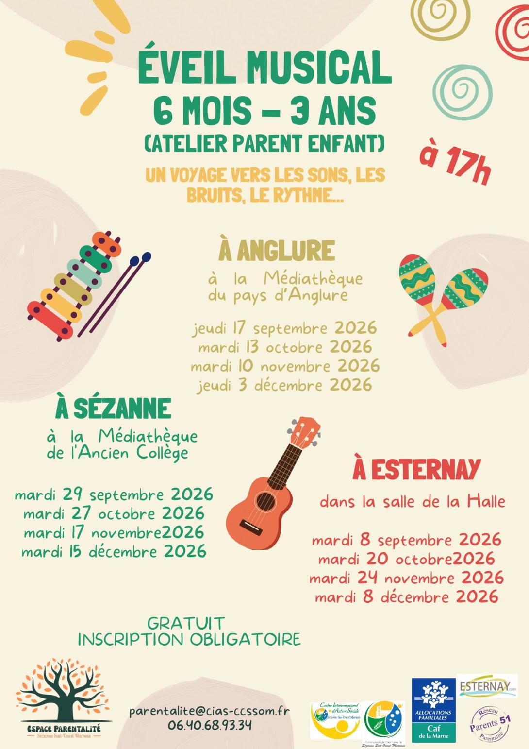 Eveil Musical 0-3 ans (atelier parent enfant)
